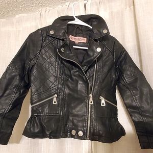 Little Girl's Faux Leather Jacket 7/8